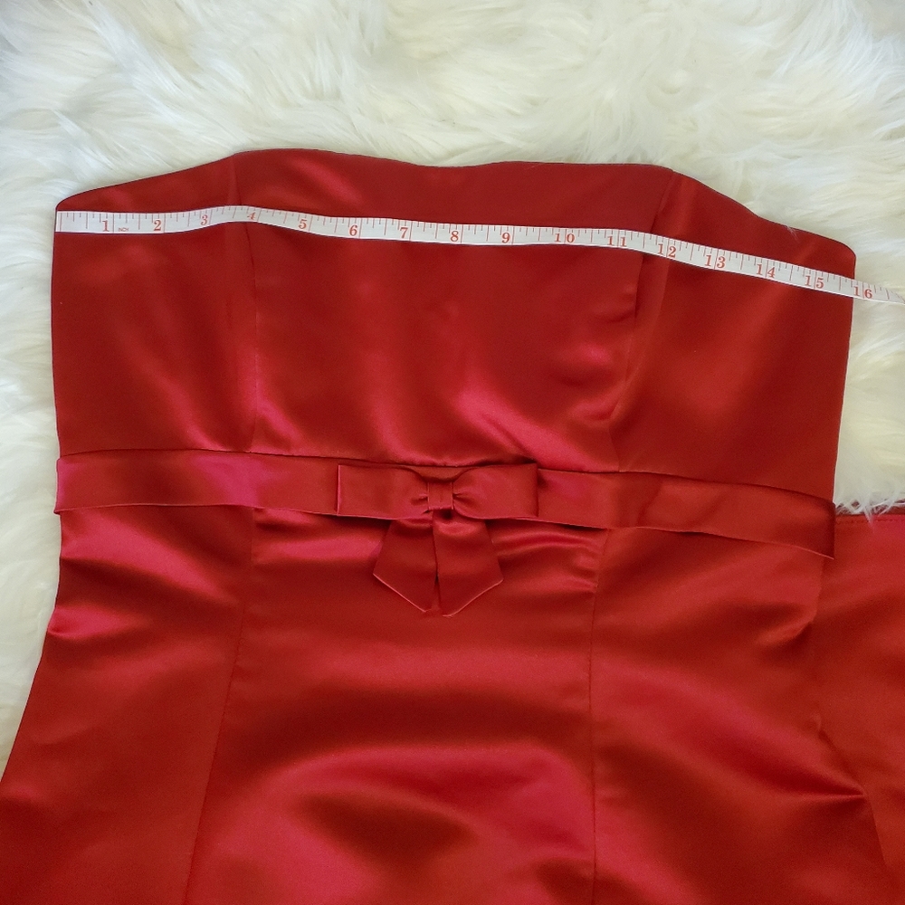 BILL LEVKOFF STRAPLESS RED DRESS SIZE 10 - Picture 9 of 10